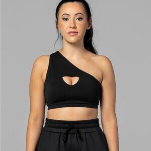 1st Phorm Black One-Shoulder High Voltage Bra